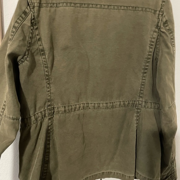 Levis Jacket Army Green Military Cargo Pockets Zip Snap Women's 6 - Picture 5 of 8